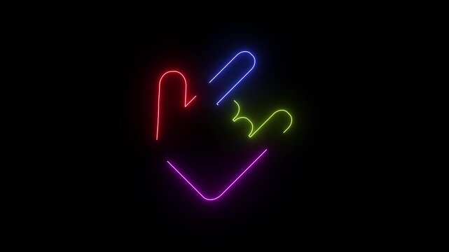 Animated Neon Line Icon Loop &ndash; Futuristic Glowing Minimal Design