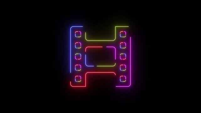 Animated Neon Line Icon Loop &ndash; Futuristic Glowing Minimal Design
