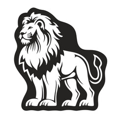 Fototapeta premium Majestic Lion Silhouette Vector Graphic for Emblem or Logo Design