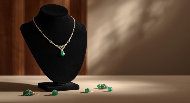 Exclusive jewelry designs incorporating raw emerald gems
