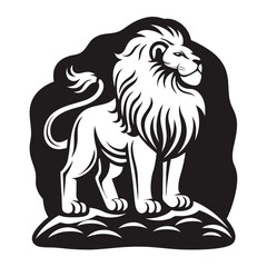 Fototapeta premium Stylized Lion Jumping Silhouette Vector, Athletic Sport Team Mascot Design