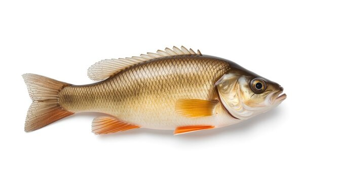 European perch displayed individually on plain white background