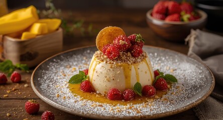 Fototapeta premium Catalan Coc de San Juan Dessert Crafted with Unique Sweet Flavor Accents