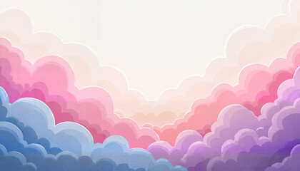 Fototapeta premium Colorful clouds in a dreamy pastel sky 