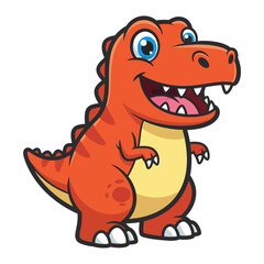 Fototapeta premium Smiling Cartoon Dinosaur Character Illustration.