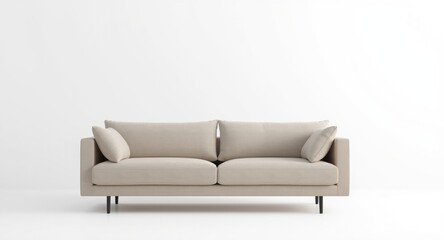 Fototapeta premium Modern stylish lounge area with a sofa in front of a clean white background