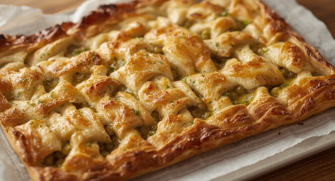Freshly baked Maltese pastizzi with ricotta and sweet pea stuffing
