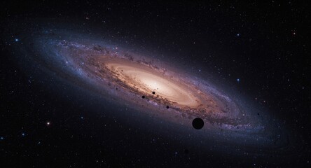 Obraz premium Exploration of cosmic stars planets galaxies and scientific space time travel principles