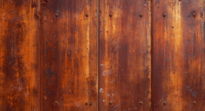 orange rust iron panel background featuring smooth oxidized texture and gentle shadow copy space
