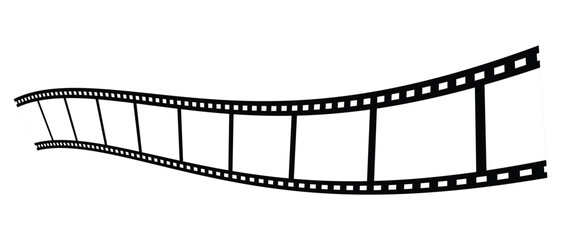 Fototapeta premium Film strip icon. Photography symbol, cinematic design, vintage media, and movie reel concept. Camera negative frame for photo and video editing. Vector illustration.