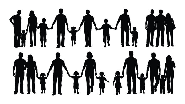 A group of people holding hands in two rows