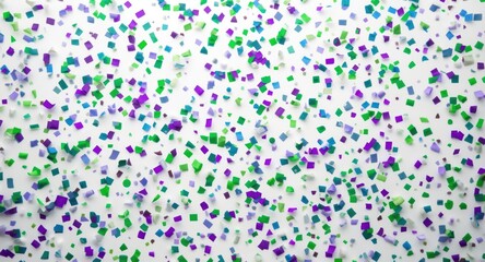 Obraz premium Energetic celebration visual with a burst of green and purple confetti