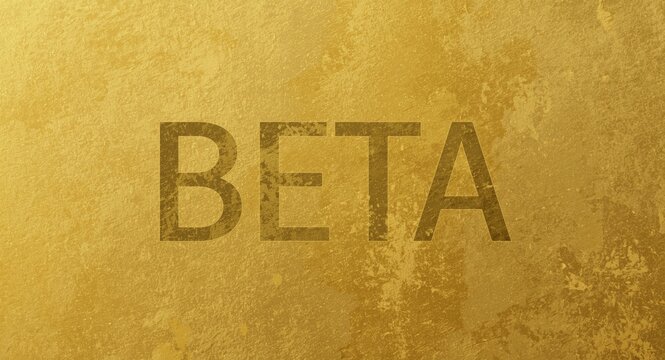 Golden textured backdrop highlighting the beta Greek sign