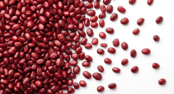 Red kidney beans displayed on white background highlighting fresh texture and nutritional benefits