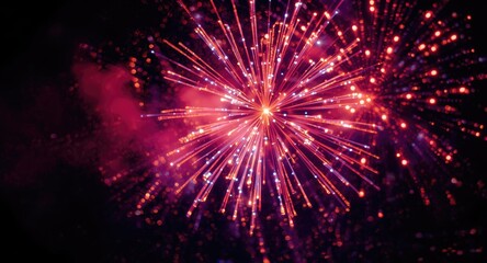 Obraz premium Bright abstract backdrop featuring vivid fireworks and glowing light patterns
