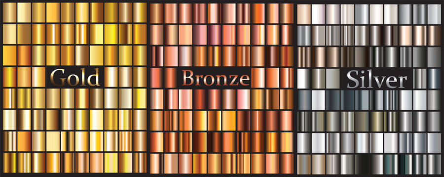 Gold, silver, bronze gradients