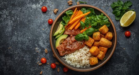 Fototapeta premium Nutritious antioxidant packed meals enhancing immune function
