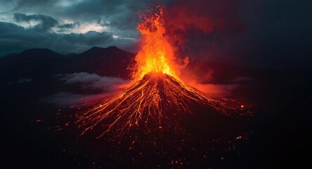 Fototapeta premium powerful eruption from a youthful volcano