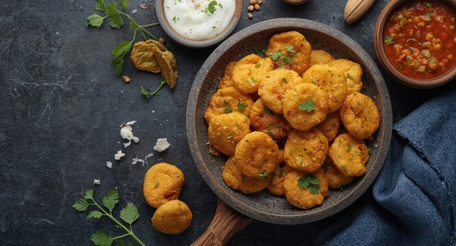 Popular savory Indian snacks variety nimki namak pare and methi mathi