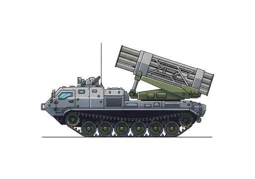 Military vehicle equipped with radar and missile launching system