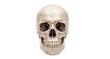 Obraz premium Skull isolated on white background with copy space for Halloween themed text