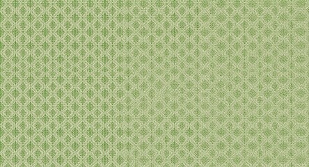 Fototapeta premium Classic modern geometry repeat pattern with green textured halftone on linen surface