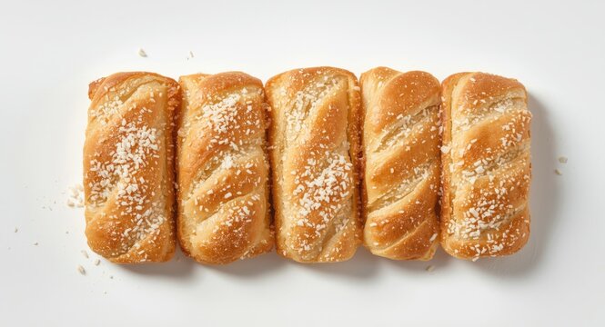 Delicious traditional pogaca Turkish pastry on a clean white backdrop