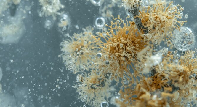 Laboratory sample of Penicillium mold generating penicillin antibiotic on growth medium