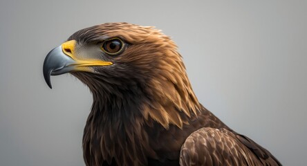 Naklejka premium Powerful wedge tail eagle captured in sharp detail in a studio style portrait