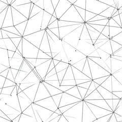 Obraz premium Abstract geometric chaos pattern in black and white for modern design projects transparent background png