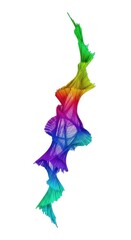Obraz premium Abstract evolving digital form, complex colored fluid energy flowing across a pristine blank slate, symbolizing infinite potential, concept, complexity, empty