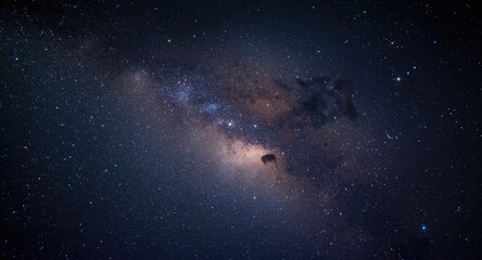 Naklejka premium Expansive astronomy scene filled with sparkling stars and dynamic nebula structures