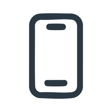 Minimalist outline of a smartphone with front-facing camera and speaker Vector