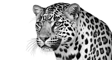 Fototapeta premium Engage with a 2D coloring book presenting the delicate features of a Red Book leopard
