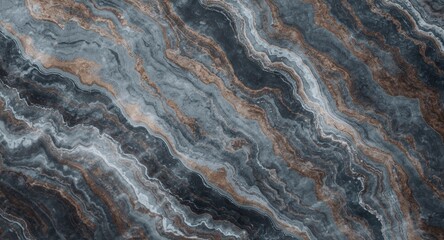 Fototapeta premium Grey marble rock texture with flowing wood grain pattern and wave effect from freezing event