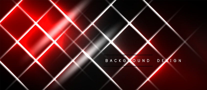 Abstract red lines intersect over dark background. Bright glow creates dynamic visual effect. Modern design element for digital projects.