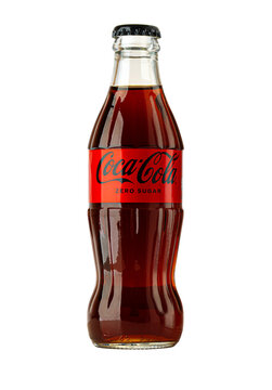 Coca-cola zero sugar glass bottle soft drink