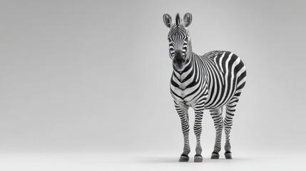 Obraz premium Isolated zebra on a seamless white background in studio lighting