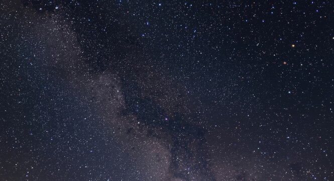 Milky Way galaxy with shimmering stars and time-lapse overlay