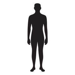 Fototapeta premium A silhouette of a person standing upright facing away from the viewer Vector