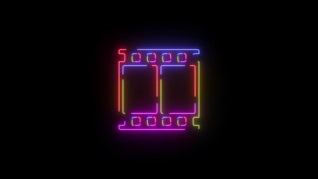 Animated Neon Line Icon Loop &ndash; Futuristic Glowing Minimal Design