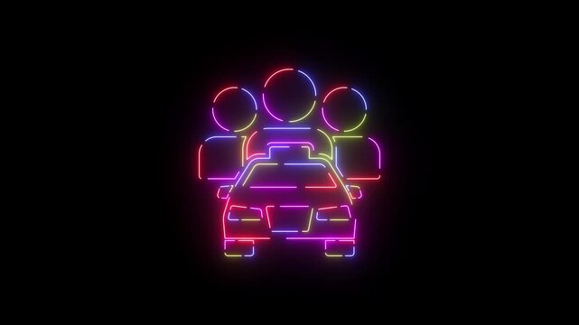 Animated Neon Line Icon Loop &ndash; Futuristic Glowing Minimal Design