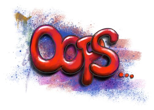 Urban graffiti styled lettering spelling Oops