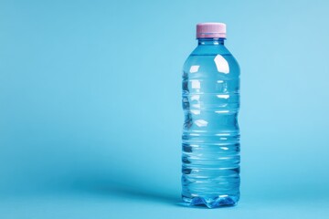 Naklejka premium Stylish Plastic Water Bottle Presented on Clean Minimal Background for Brand Mockups