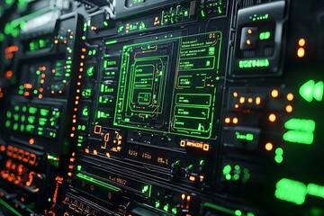 Fototapeta premium Cyber dashboard futuristic interface data technology network digital analytics system image