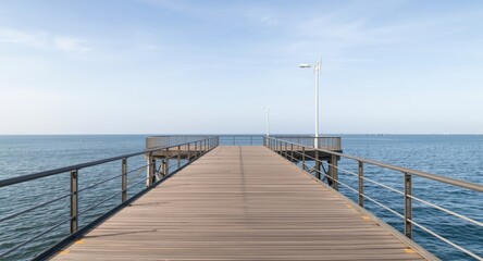 Fototapeta premium Extensive view capturing bridge pier supporting deck span and providing copy space