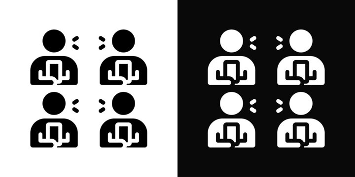 Netizen Icon In Black And White Filled Style.