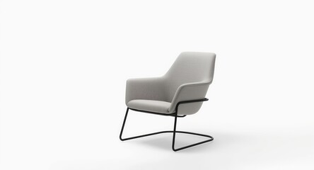 Fototapeta premium Refined sleek chair featuring minimalist modern design on bright white background furniture display