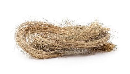 Fototapeta premium Bundle of dry grass on a white background.