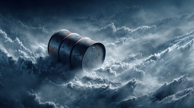 Global oil market turmoil: the storm of economic volatility. Advertising photo. Analyzing the impact of global financial unrest on oil prices. Glam lookbook. Rich texture.